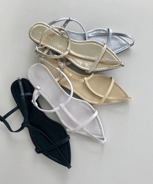 wee9s(ウィークス)の「strap cone mule / 調整ストラップ付きコーンミュール(サンダル・レディース・シルバー/ゴールド/アイボリー/ベージュ/ブラック/ワイン・23.5cm/24cm/24.5cm/25cm/23cm)」の3枚目の写真