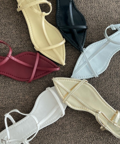 wee9s(ウィークス)の「strap cone mule / 調整ストラップ付きコーンミュール(サンダル・レディース・シルバー/ゴールド/アイボリー/ベージュ/ブラック/ワイン・23.5cm/24cm/24.5cm/25cm/23cm)」の8枚目の写真