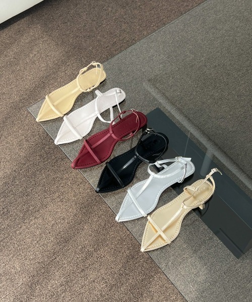 wee9s(ウィークス)の「strap cone mule / 調整ストラップ付きコーンミュール(サンダル・レディース・シルバー/ゴールド/アイボリー/ベージュ/ブラック/ワイン・23.5cm/24cm/24.5cm/25cm/23cm)」の9枚目の写真