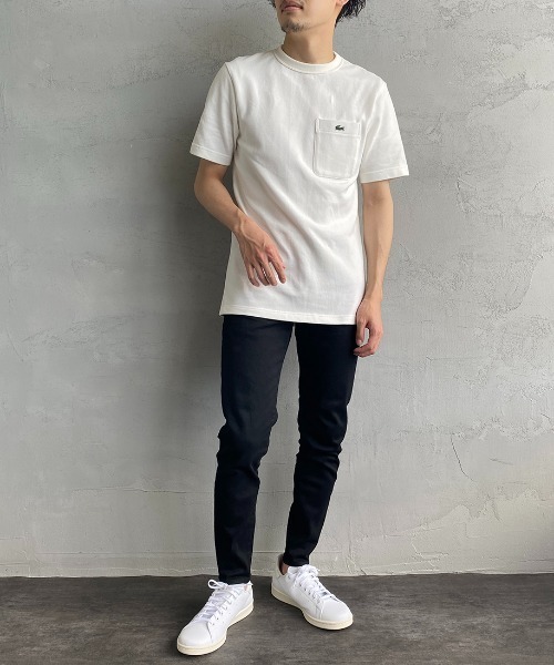 LACOSTE（ラコステ）の「【WEB限定】[LACOSTE/ラコステ] ワンポイントロゴ 鹿の子ポケットTシャツ（Tシャツ/カットソー・レディース・ホワイト/ブラック/ネイビー/オリーブ・2/4/3/5）」の6枚目の写真