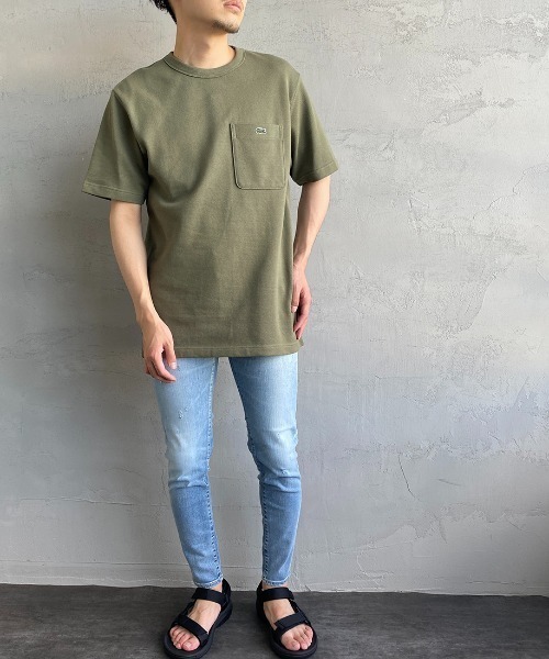 LACOSTE（ラコステ）の「【WEB限定】[LACOSTE/ラコステ] ワンポイントロゴ 鹿の子ポケットTシャツ（Tシャツ/カットソー・レディース・ホワイト/ブラック/ネイビー/オリーブ・2/4/3/5）」の11枚目の写真