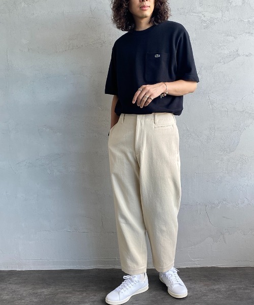 LACOSTE（ラコステ）の「【WEB限定】[LACOSTE/ラコステ] ワンポイントロゴ 鹿の子ポケットTシャツ（Tシャツ/カットソー・レディース・ホワイト/ブラック/ネイビー/オリーブ・2/4/3/5）」の9枚目の写真