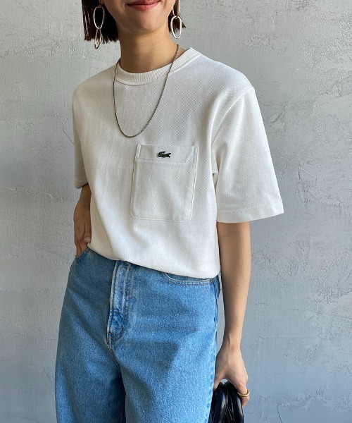 LACOSTE（ラコステ）の「【WEB限定】[LACOSTE/ラコステ] ワンポイントロゴ 鹿の子ポケットTシャツ（Tシャツ/カットソー・レディース・ホワイト/ブラック/ネイビー/オリーブ・2/4/3/5）」の14枚目の写真