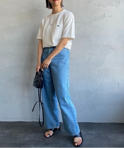 LACOSTE（ラコステ）の「【WEB限定】[LACOSTE/ラコステ] ワンポイントロゴ 鹿の子ポケットTシャツ（Tシャツ/カットソー・レディース・ホワイト/ブラック/ネイビー/オリーブ・2/4/3/5）」の5枚目の写真