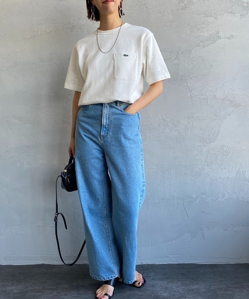 LACOSTE（ラコステ）の「【WEB限定】[LACOSTE/ラコステ] ワンポイントロゴ 鹿の子ポケットTシャツ（Tシャツ/カットソー・レディース・ホワイト/ブラック/ネイビー/オリーブ・2/4/3/5）」の16枚目の写真
