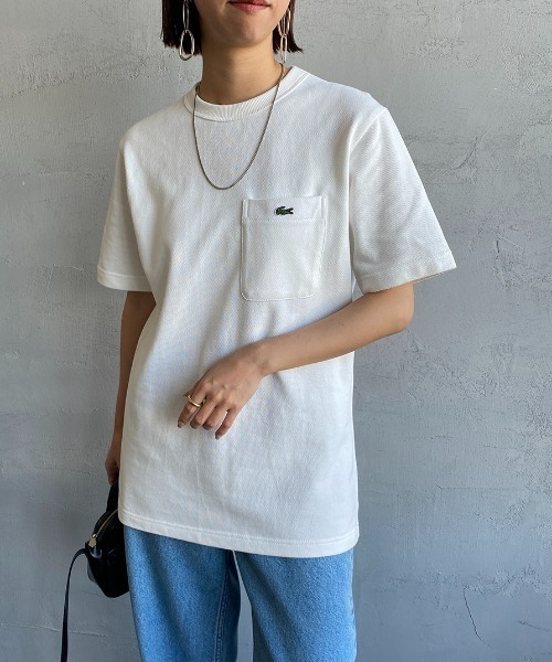 LACOSTE（ラコステ）の「【WEB限定】[LACOSTE/ラコステ] ワンポイントロゴ 鹿の子ポケットTシャツ（Tシャツ/カットソー・レディース・ホワイト/ブラック/ネイビー/オリーブ・2/4/3/5）」の18枚目の写真