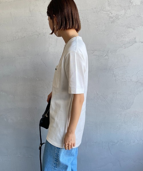 LACOSTE（ラコステ）の「【WEB限定】[LACOSTE/ラコステ] ワンポイントロゴ 鹿の子ポケットTシャツ（Tシャツ/カットソー・レディース・ホワイト/ブラック/ネイビー/オリーブ・2/4/3/5）」の19枚目の写真
