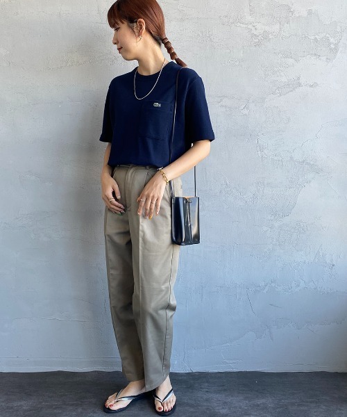 LACOSTE（ラコステ）の「【WEB限定】[LACOSTE/ラコステ] ワンポイントロゴ 鹿の子ポケットTシャツ（Tシャツ/カットソー・レディース・ホワイト/ブラック/ネイビー/オリーブ・2/4/3/5）」の12枚目の写真