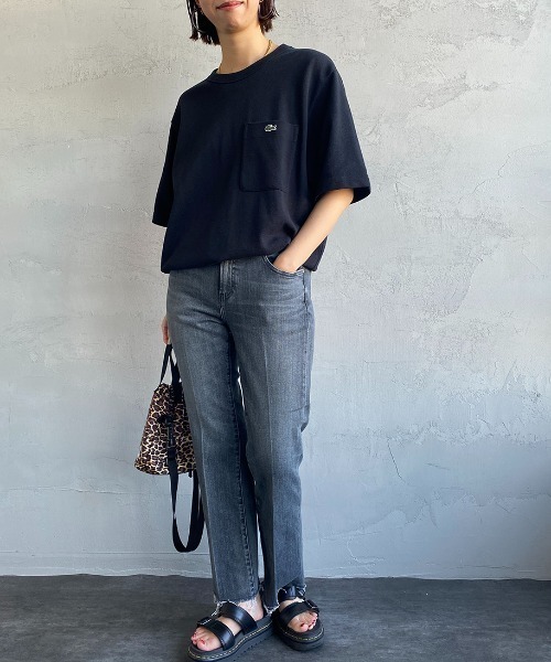 LACOSTE（ラコステ）の「【WEB限定】[LACOSTE/ラコステ] ワンポイントロゴ 鹿の子ポケットTシャツ（Tシャツ/カットソー・レディース・ホワイト/ブラック/ネイビー/オリーブ・2/4/3/5）」の7枚目の写真