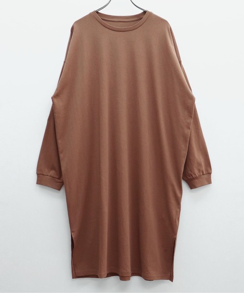 HER CLOSET(ハークローゼット)の「【shemoshelly】【WEB限定】7オンスヘビーウェイトコットンワンピース(ワンピース・レディース・チャコールグレー/ブラック/ブラウン/ブルー・M)」の9枚目の写真