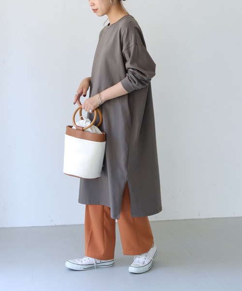 HER CLOSET(ハークローゼット)の「【shemoshelly】【WEB限定】7オンスヘビーウェイトコットンワンピース(ワンピース・レディース・チャコールグレー/ブラック/ブラウン/ブルー・M)」の21枚目の写真