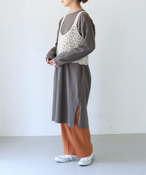 HER CLOSET(ハークローゼット)の「【shemoshelly】【WEB限定】7オンスヘビーウェイトコットンワンピース(ワンピース・レディース・チャコールグレー/ブラック/ブラウン/ブルー・M)」の11枚目の写真