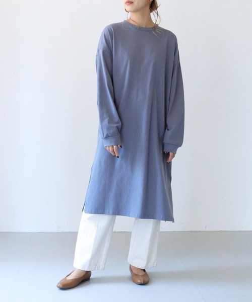 HER CLOSET(ハークローゼット)の「【shemoshelly】【WEB限定】7オンスヘビーウェイトコットンワンピース(ワンピース・レディース・チャコールグレー/ブラック/ブラウン/ブルー・M)」の18枚目の写真