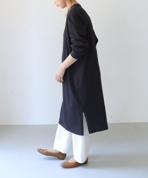 HER CLOSET(ハークローゼット)の「【shemoshelly】【WEB限定】7オンスヘビーウェイトコットンワンピース(ワンピース・レディース・チャコールグレー/ブラック/ブラウン/ブルー・M)」の20枚目の写真