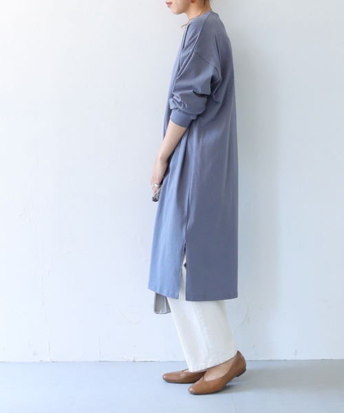 HER CLOSET(ハークローゼット)の「【shemoshelly】【WEB限定】7オンスヘビーウェイトコットンワンピース(ワンピース・レディース・チャコールグレー/ブラック/ブラウン/ブルー・M)」の8枚目の写真