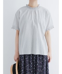 Samansa Mos2 | シャーリングスカラップレース前後2WAYブラウス(シャツ/ブラウス)
