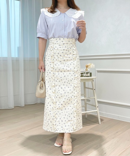 apres jour（アプレジュール）の「ロゴ刺繍フリル襟ブラウス【ZOZOTOWN限定アイテム】（シャツ/ブラウス・レディース・ライトピンク/ライトブルー/オフホワイト・フリー/X-LARGE）」の17枚目の写真
