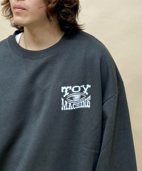 TOY　MACHINE（トイ　マシーン）の「【ムラサキスポーツ別注】TOY MACHINE/トイマシーン オーバーサイズ バックプリントトレーナー/裏起毛 クルーネックスウェット  MTMFCSW9（スウェット・メンズ・グリーン/ブラック/グレー・M/L/XL）」の5枚目の写真