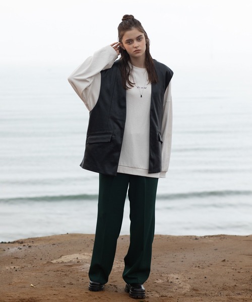 JUNRED(ジュンレッド)の「フェイクレザータックジャケットベスト(ベスト・メンズ・ブラック・S/L/M)」の19枚目の写真