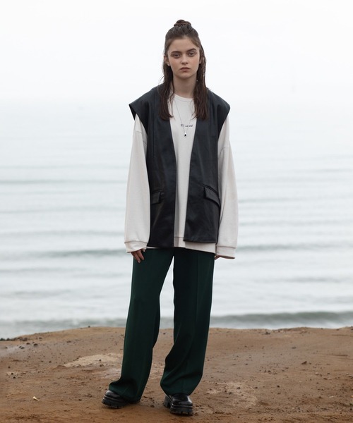 JUNRED(ジュンレッド)の「フェイクレザータックジャケットベスト(ベスト・メンズ・ブラック・S/L/M)」の20枚目の写真