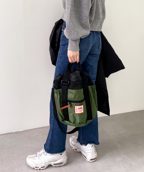 Java（ジャバ）の「《JaVaジャバ 別注》ころんと可愛い。2wayアウトドア巾着メッシュバッグ（ショルダーバッグ・レディース・ブラック/ベージュ/カーキ/レオパード/カモフラージュ・ONE SIZE）」の20枚目の写真