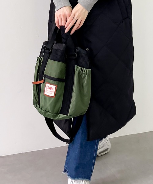 Java（ジャバ）の「《JaVaジャバ 別注》ころんと可愛い。2wayアウトドア巾着メッシュバッグ（ショルダーバッグ・レディース・ブラック/ベージュ/カーキ/レオパード/カモフラージュ・ONE SIZE）」の21枚目の写真