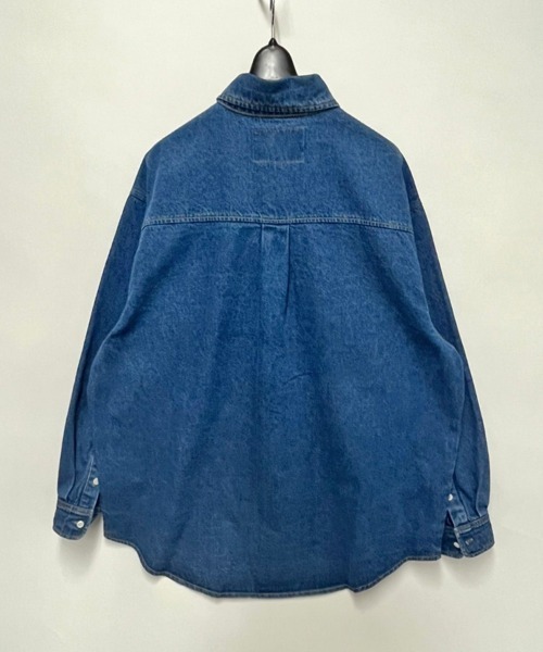 （What it isNt）ART BY MARKGONZALES（ワットイットイズント）の「What it isNt-MG【62952＆74】-SHIRTS/(ワットイットイズント) アートバイ マークゴンザレス /長袖シャツ（シャツ/ブラウス・メンズ・ホワイト/インディゴブルー/ケミカルウォッシュ・L/XL）」の5枚目の写真