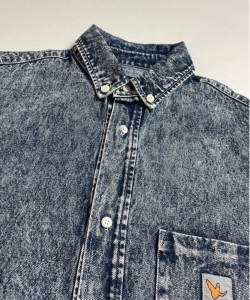 （What it isNt）ART BY MARKGONZALES（ワットイットイズント）の「What it isNt-MG【62952＆74】-SHIRTS/(ワットイットイズント) アートバイ マークゴンザレス /長袖シャツ（シャツ/ブラウス・メンズ・ホワイト/インディゴブルー/ケミカルウォッシュ・L/XL）」の17枚目の写真