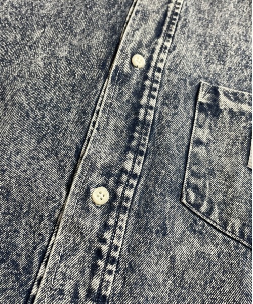 （What it isNt）ART BY MARKGONZALES（ワットイットイズント）の「What it isNt-MG【62952＆74】-SHIRTS/(ワットイットイズント) アートバイ マークゴンザレス /長袖シャツ（シャツ/ブラウス・メンズ・ホワイト/インディゴブルー/ケミカルウォッシュ・L/XL）」の18枚目の写真