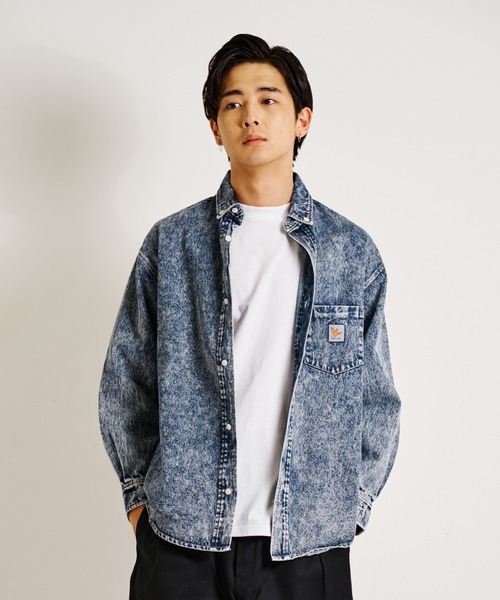 （What it isNt）ART BY MARKGONZALES（ワットイットイズント）の「What it isNt-MG【62952＆74】-SHIRTS/(ワットイットイズント) アートバイ マークゴンザレス /長袖シャツ（シャツ/ブラウス・メンズ・ホワイト/インディゴブルー/ケミカルウォッシュ・L/XL）」の20枚目の写真