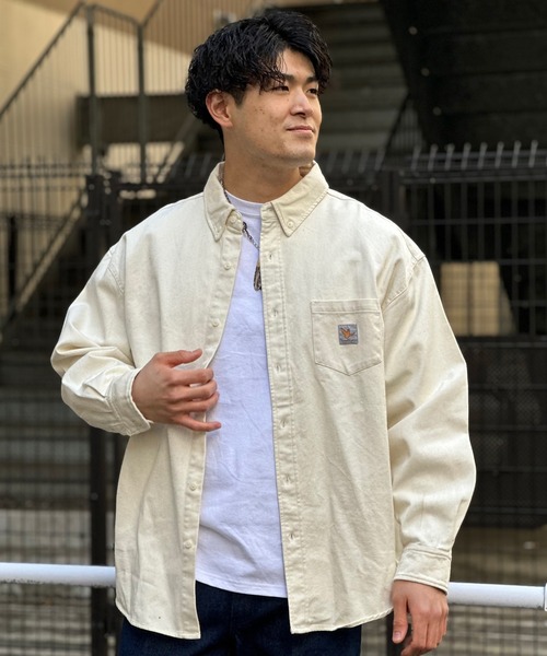 （What it isNt）ART BY MARKGONZALES（ワットイットイズント）の「What it isNt-MG【62952＆74】-SHIRTS/(ワットイットイズント) アートバイ マークゴンザレス /長袖シャツ（シャツ/ブラウス・メンズ・ホワイト/インディゴブルー/ケミカルウォッシュ・L/XL）」の21枚目の写真