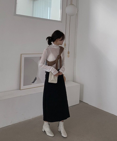 Dita Muaj.（ディータムアージュ）の「チュールシアーカラートップス（Tシャツ/カットソー・レディース・ホワイト/ブラック/パープル/ピンク/イエロー/ブルー/グリーン/アイボリー・FREE）」の10枚目の写真