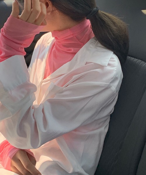 Dita Muaj.（ディータムアージュ）の「チュールシアーカラートップス（Tシャツ/カットソー・レディース・ホワイト/ブラック/パープル/ピンク/イエロー/ブルー/グリーン/アイボリー・FREE）」の11枚目の写真