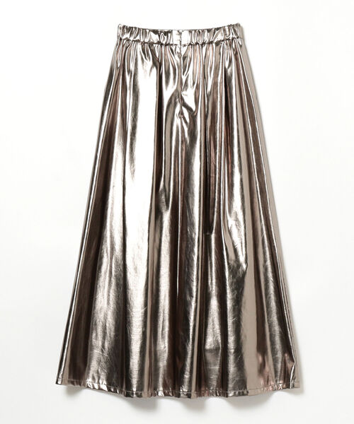 Ray BEAMS（レイビームス）の「Ray BEAMS / メタリック タック フレア スカート（スカート・レディース・シルバー/ブラック・1/0）」の4枚目の写真