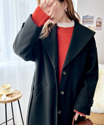 classicalelf | 360度レディムード。ニットモッサセーラーカラーロングコート(チェスターコート)