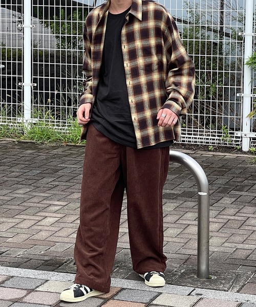 kutir（クティール）の「コーデュロイワイドパンツ（スラックス・メンズ・チャコールグレー/ダークブラウン/グレイッシュブルー・SMALL/MEDIUM/LARGE）」の15枚目の写真