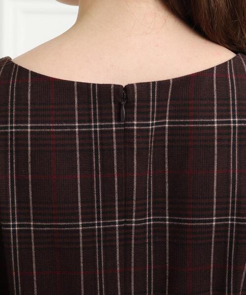 couture brooch（クチュールブローチ）の「◆先染め起毛 チェックタックデザインワンピース（ワンピース・レディース・ネイビー系1/ブラウン系2・38/40）」の21枚目の写真