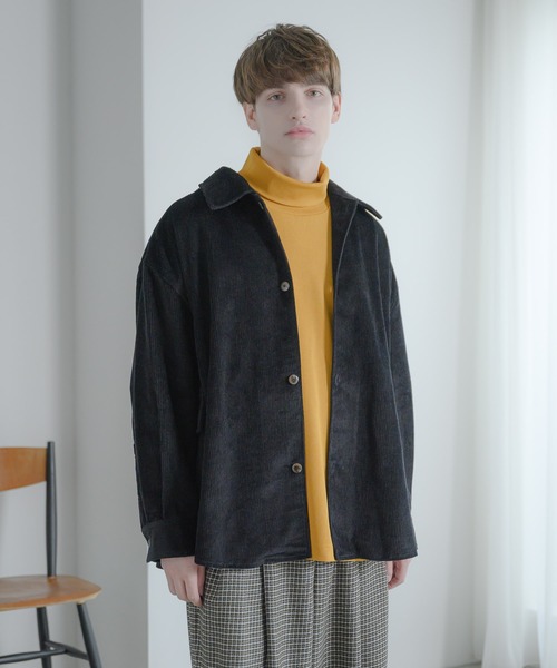 EDDEN ELLEN（エデンエレン）の「【EDDEN ELLEN】コーデュロイカーゴシャツ（シャツ/ブラウス・メンズ・オフホワイト/ダークグリーン/ブラック/パープル・SMALL/MEDIUM/LARGE）」の3枚目の写真