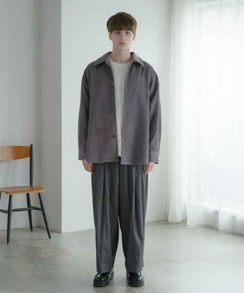 EDDEN ELLEN（エデンエレン）の「【EDDEN ELLEN】コーデュロイカーゴシャツ（シャツ/ブラウス・メンズ・オフホワイト/ダークグリーン/ブラック/パープル・SMALL/MEDIUM/LARGE）」の5枚目の写真