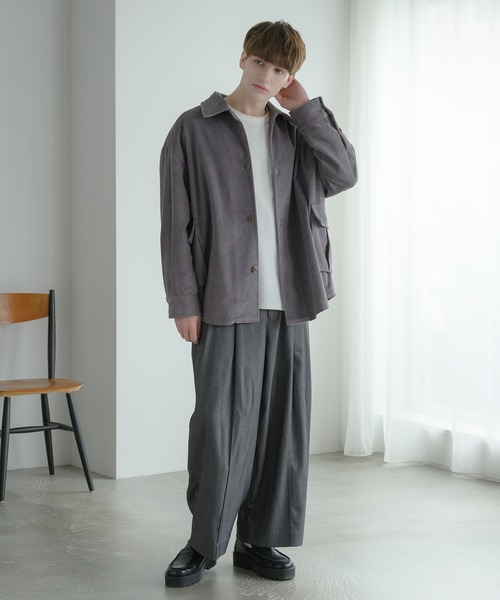 EDDEN ELLEN（エデンエレン）の「【EDDEN ELLEN】コーデュロイカーゴシャツ（シャツ/ブラウス・メンズ・オフホワイト/ダークグリーン/ブラック/パープル・SMALL/MEDIUM/LARGE）」の6枚目の写真