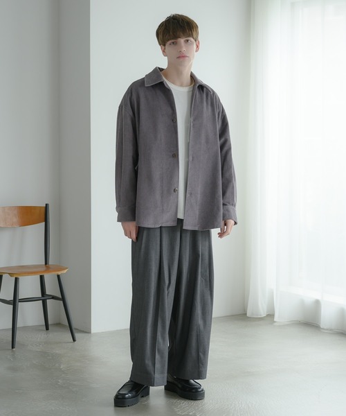 EDDEN ELLEN（エデンエレン）の「【EDDEN ELLEN】コーデュロイカーゴシャツ（シャツ/ブラウス・メンズ・オフホワイト/ダークグリーン/ブラック/パープル・SMALL/MEDIUM/LARGE）」の7枚目の写真