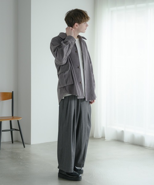 EDDEN ELLEN（エデンエレン）の「【EDDEN ELLEN】コーデュロイカーゴシャツ（シャツ/ブラウス・メンズ・オフホワイト/ダークグリーン/ブラック/パープル・SMALL/MEDIUM/LARGE）」の9枚目の写真