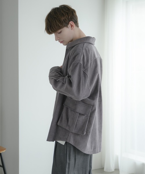 EDDEN ELLEN（エデンエレン）の「【EDDEN ELLEN】コーデュロイカーゴシャツ（シャツ/ブラウス・メンズ・オフホワイト/ダークグリーン/ブラック/パープル・SMALL/MEDIUM/LARGE）」の11枚目の写真