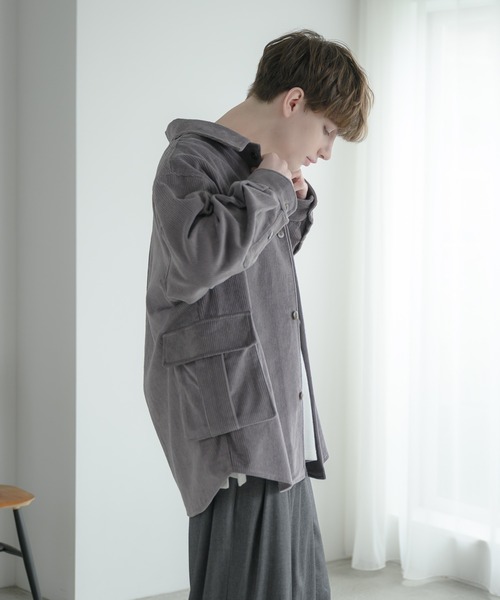 EDDEN ELLEN（エデンエレン）の「【EDDEN ELLEN】コーデュロイカーゴシャツ（シャツ/ブラウス・メンズ・オフホワイト/ダークグリーン/ブラック/パープル・SMALL/MEDIUM/LARGE）」の13枚目の写真