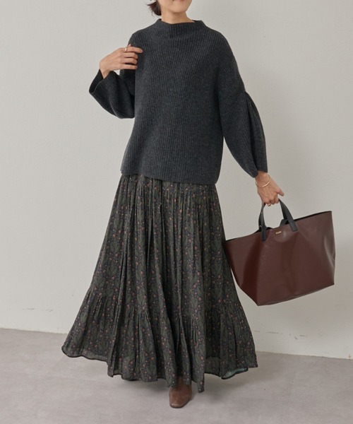 ビアズリー プリントティアードギャザースカート BEARDSLEY スカート プリントティアードギャザースカート