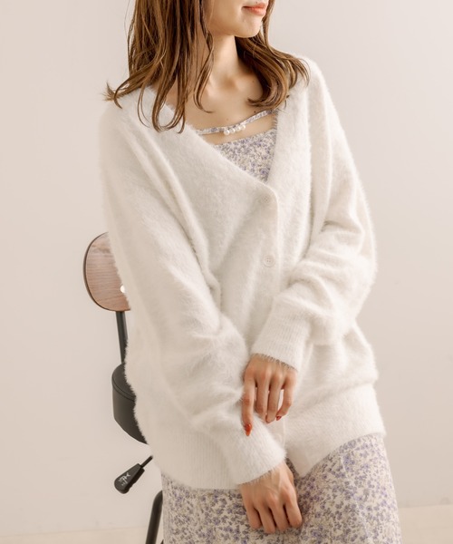 OLIVE des OLIVE（オリーブデオリーブ）の「【WEB限定カラーあり】コスパ最強！ふわふわシャギーカーディガン（カーディガン/ボレロ・レディース・ライトグレー/オフホワイト/ブルー/アイボリー/ラベンダー/グレイッシュベージュ・FREE）」の13枚目の写真