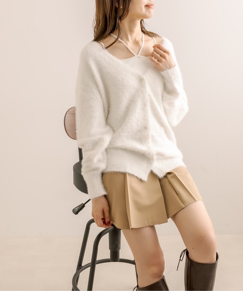 OLIVE des OLIVE（オリーブデオリーブ）の「【WEB限定カラーあり】コスパ最強！ふわふわシャギーカーディガン（カーディガン/ボレロ・レディース・ライトグレー/オフホワイト/ブルー/アイボリー/ラベンダー/グレイッシュベージュ・FREE）」の16枚目の写真