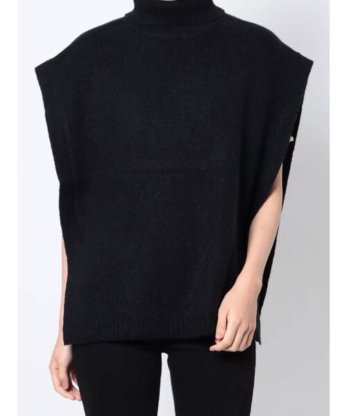 MURUA（ムルーア）の「ハイネックニットベスト（ニット/セーター・レディース・ブラック/アイボリー・FREE）」の2枚目の写真