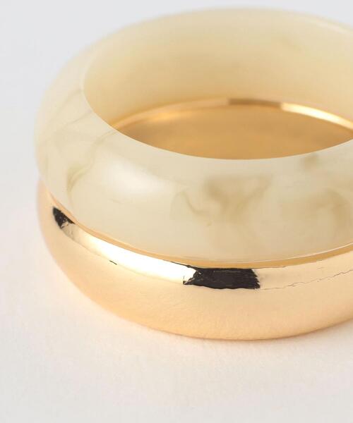 BEAUTY&YOUTH UNITED ARROWS（ビューティーアンドユースユナイテッドアローズ）の「コンビ ダブル リング（リング・レディース・オフホワイト/グレー・11）」の6枚目の写真