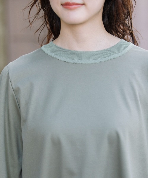 Munich（ミューニック）の「コットンダブルジャージタックスリーブプルオーバー（Tシャツ/カットソー・レディース・ホワイト/ブラック/カーキ・FREE）」の18枚目の写真